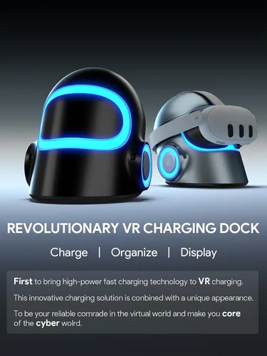 Vista 2 de CyberCore by AUBIKA, Next-Gen VR Charging Dock for Meta Quest 3Quest ProOculus Quest 2Pico 4(Black)