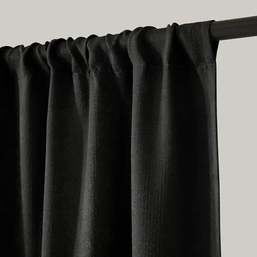 Vista 4 de WRENSONGE Cortinas opacas para dormitorio, cortinas opacas negras de 63 pulgadas de largo para sala de estar, ventanas, cocina, habitación, cortinas
