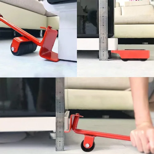 Vista 3 de Mr Hercules - Juego de herramientas de elevación de muebles, herramienta elevadora de muebles con palanca de elevación y 4 ruedas, deslizadores