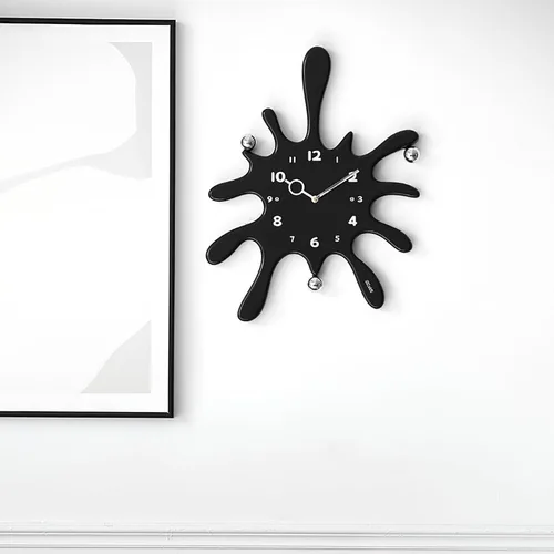Vista 3 de Wall Clock, Creative Water Drop Silent Wall Clock, Three-Dimensional Wall Clock Numbers are Clear, Bedroom, School, Living Room(Black)