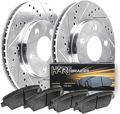 Vista 19 de Hart Brakes Kit de frenos y rotores traseros delanteros Pastillas de freno delanteras y traseras Rotores y pastillas de freno Pastillas