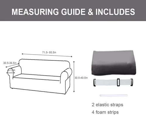 Vista 2 de FY FIBER HOUSE - Funda superelástica de terciopelo para sofá de 3 plazas