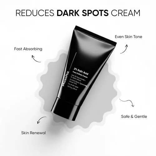 Vista 6 de Masofta Crema facial y corporal 2% de ácido kójico para pigmentación, melasma, marcas de acné, axilas, cuello, para hombres y mujeres, 1.0 fl oz