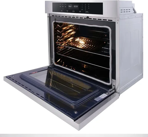 Vista 4 de THOR Kitchen Horno de pared de convección eléctrico profesional de 30 pulgadas en acero inoxidable - Modelo HEW3001