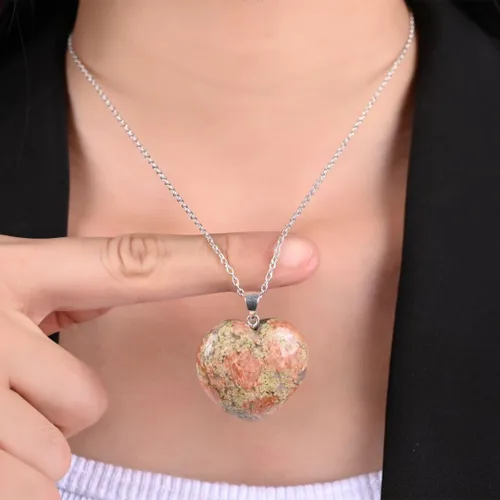 Vista 27 de Gempires Love - Collar con colgante de cristal de corazón para mujer, chapado en plata, cadena ajustable de 18 + 2 pulgadas