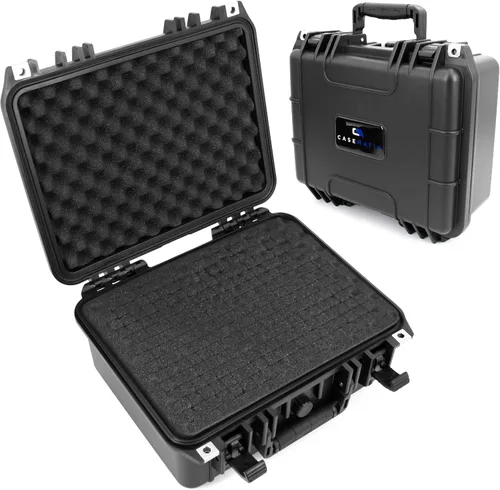 Vista 12 de CASEMATIX 8" Funda rígida impermeable pequeña con espuma personalizable para electrónica portátil, herramientas y accesorios - Carcasa rígida