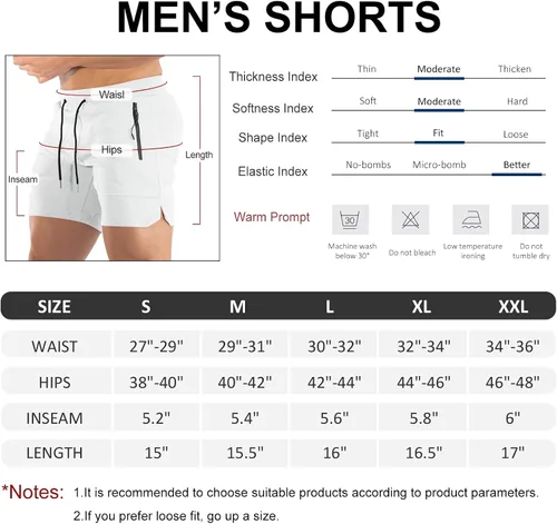 Vista 6 de BUXKR Pantalones cortos de entrenamiento para hombre, 5 pulgadas, de secado rápido, pantalones cortos de gimnasio para hombre, pantalones cortos
