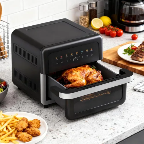 Vista 9 de Freidora de aire de 8 cuartos de galón de gran capacidad, horno freidora de aire digital 8 en 1 con circulación de aire rápida, control táctil