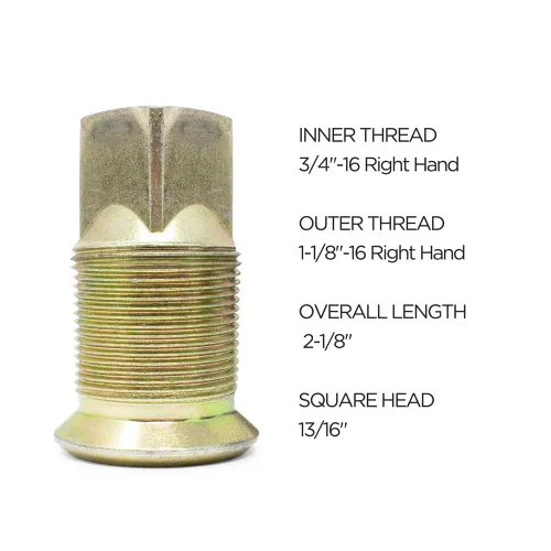 Vista 2 de Pro Trucking Products M-128 - Tornillo pilotado para mano derecha, grado 8, tuerca interior de rueda Budd, ruedas de acero, 2-1/8 pulgadas OAL