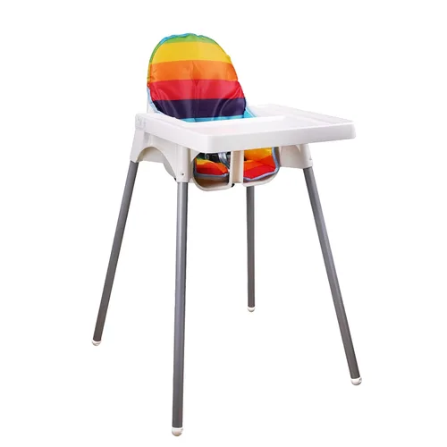 Vista 2 de twoworld Cojín para silla alta Antilop, funda de asiento para silla alta de bebé, cojín para silla alta antilop, resistente al agua (rayas arcoíris)