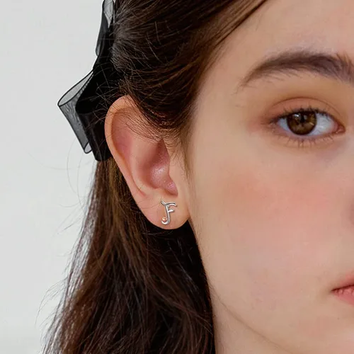Vista 5 de CELESTIA 925 Sterling Silver Initial Earrings 26 Letter with Rose Gold Heart Earrings Studs