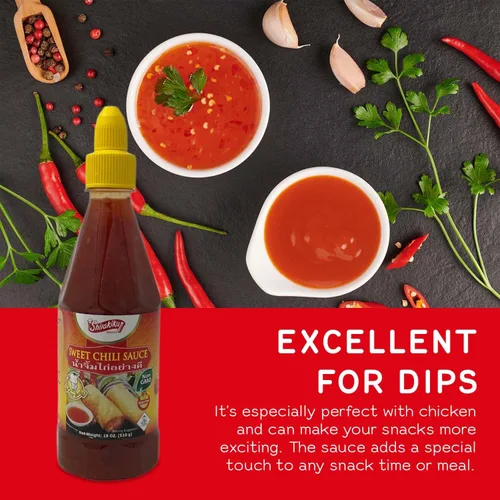 Vista 6 de Shirakiku Salsa de chile dulce – Chile tailandés de sabor dulce y picante sin OMG, salsa de botella exprimible con tapa giratoria, ideal