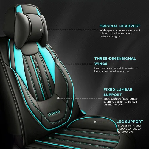Vista 4 de Juego completo de fundas de asiento de automóvil para Mazda CX-3 2016-2021, de piel sintética, impermeable, cubierta completa, fundas de asiento