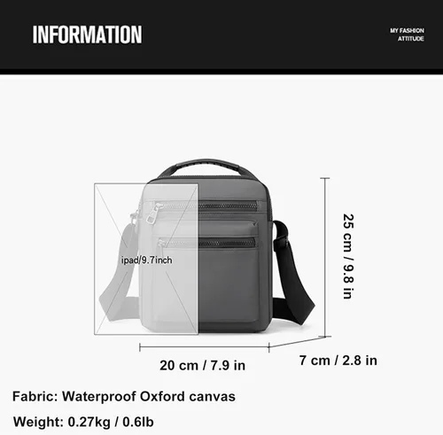 Vista 6 de Henmifyer Small Crossbody Side Shoulder Bag For Men Women, Mini Canvas Messenger Bag for Phone Passport