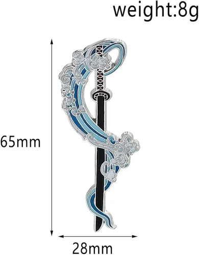 Vista 2 de Anime Demon Slayer Brooch Pin - Kimetsu no Yaiba Tanjiro Nezuko Shinobu Figure Characters Metal Sword Enamel Pins Badges Collection Cosplay Jewelry