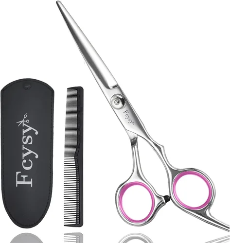 Vista 7 de Fcysy Tijeras de peluquería profesionales de 6 pulgadas, tijeras de corte de pelo con peine, tijeras de pelo de salón para hombres, mujeres