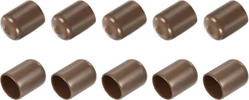 Vista 146 de uxcell 10 tapas de goma para extremos de 0.591 in de identificación, tapa de extremo redondo, protectores de rosca de tornillo, color negro