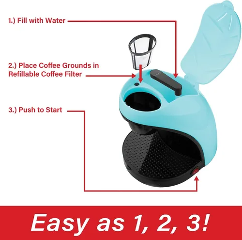 Vista 3 de Brentwood TS-112BL Cafetera de una sola porción con taza (azul)