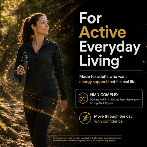 Vista 5 de NMN Complex 950 mg with Trans-Resveratrol, 60 Vegetarian Capsules, 30 Days