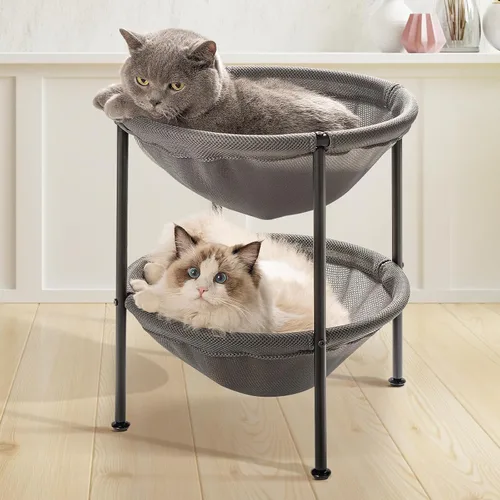 Vista 12 de JUNSPOW Cubierta de red de repuesto dedicada para cama de gato, transpirable, suave y duradera (negro)