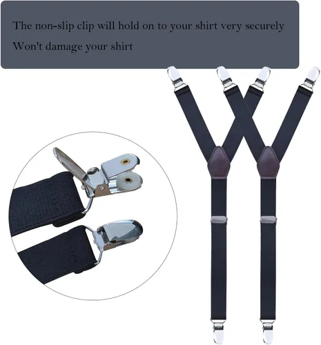 Vista 3 de FOX-TECH Liguero ajustable para hombre, liguero antideslizante con clip de metal dentado