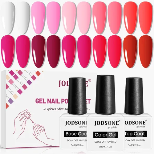 Vista 10 de JODSONE - Juego de 100 esmaltes de uñas de gel (5 ml cada uno) con capa base que no se limpia, capa de base que se borra y capa superior mate