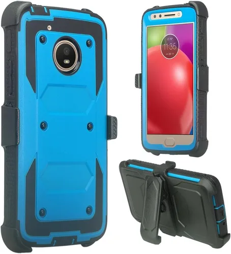 Vista 3 de SOGA - Funda híbrida compatible con Motorola Moto E4 Plus con clip para cinturón y protector de pantalla integrado para Moto E4 Plus