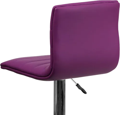 Vista 42 de Flash Funiture silla de bar ajustable con base cromada, Vinilo, Gris