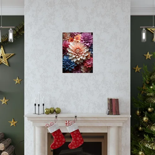 Vista 6 de CAPITUNEISKINEPA Dahlia Flower Posters - Posters For Room Mini Posters 9" x 11