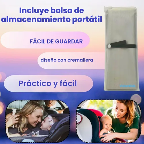 Vista 3 de VisionKids Funda de parasol para asiento de automóvil para bebé con bolsa de almacenamiento gratuita incluida, protector de calor para asiento