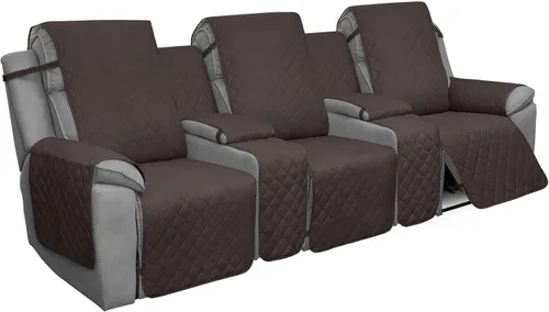 Vista 14 de Easy-Going - Funda reclinable con consola, funda de sofá reversible para sala de estar, funda de sofá dividida para cada asiento con correas