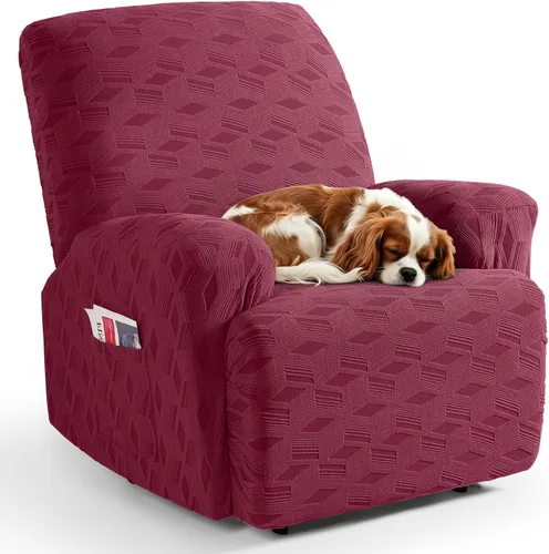 Vista 22 de TAOCOCO Funda para Reclinable de 3 Piezas, Fundas para Silla Reclinable, Funda Elástica de Jacquard para Silla Reclinable, Protector de Muebles