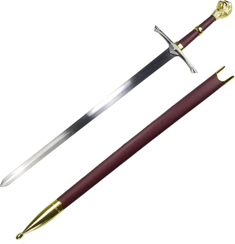 Vista 2 de Espada medieval de una mano, hoja opaca para colección, regalo, espectáculo y cosplay justos y LARP