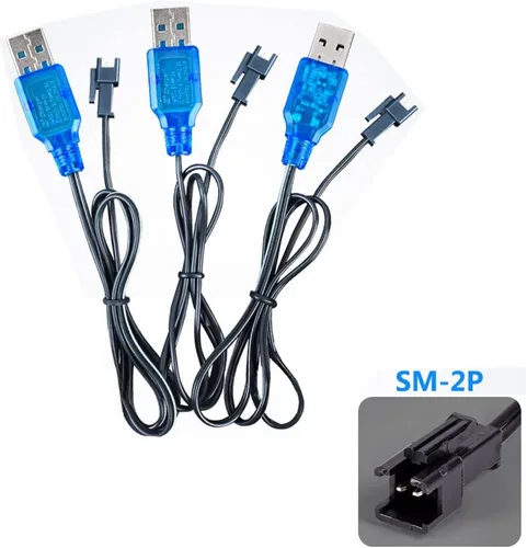 Vista 3 de 3.7V 800mA Fast USB Charger Cable with SM-2P Connector Plug fit for 3.7V 500mAh 800mAh 1500mAh Lithium Lipo Battery 3.7V Fast USB
