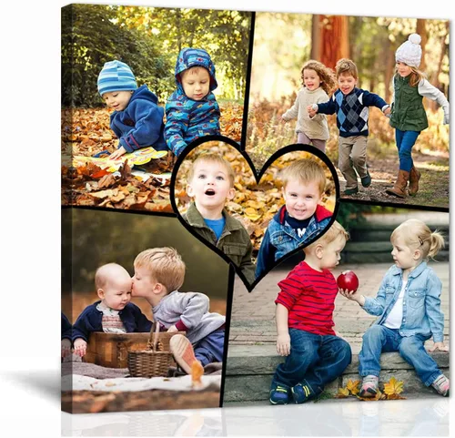 Vista 8 de Personaliza tus fotos sobre lienzo, impresiones artísticas personalizadas para pared, fotos familiares, de boda, bebé, mascota, collage de múltiples