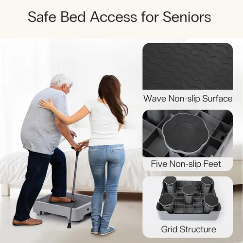 Vista 4 de StrongTek Taburete Escalón Ajustable de 5.7", Plataforma Antideslizante de Un Escalón para Adultos y Personas Mayores, Ayuda de Movilidad Portátil