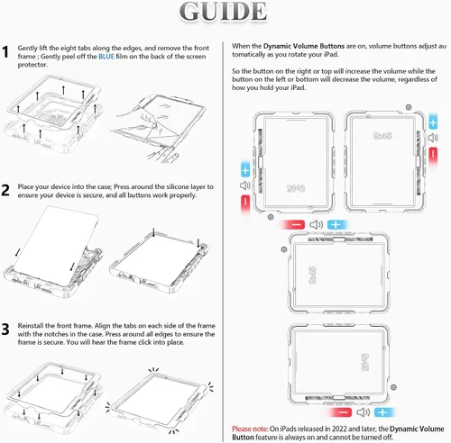 Vista 9 de SEYMAC stock Funda protectora para iPad Air de 11 pulgadas M3 2025/M2 2024 (Air 7ª/6ª generación), funda resistente con protector de pantalla