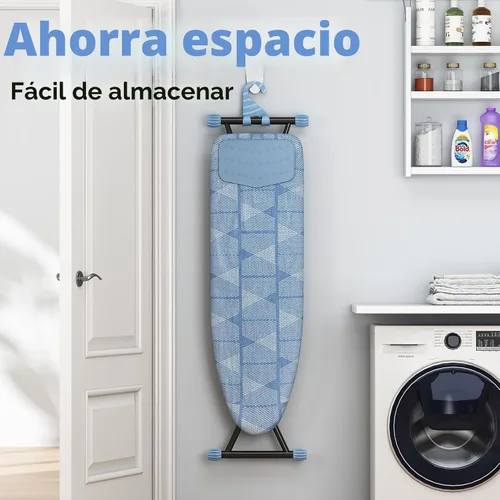 Vista 7 de KINGBOARD Tabla de planchar, tabla de planchar compacta con alfombrilla de silicona para plancha, cubierta resistente al calor, 7 alturas