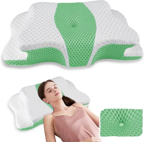 Vista 10 de Almohada Cervical para Alivio del Dolor para Soporte del Cuello, Almohada Ergonómica Ajustable para Dormir Cómodamente, Almohadas Ortopédicas