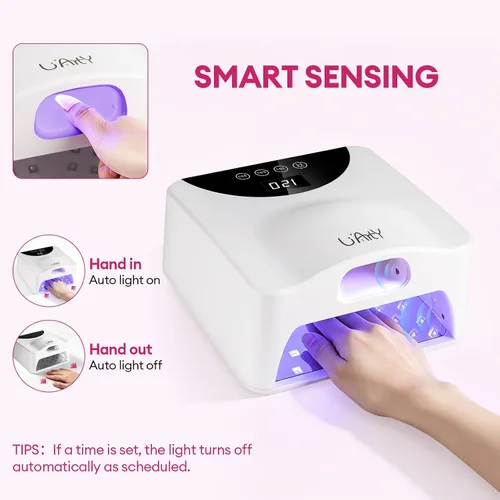 Vista 4 de Lámpara de uñas LED UV con ranura para el pulgar, luz de doble puerto 60W U