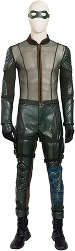 Vista 5 de Hot TV Series - Disfraz de arquero verde con accesorios para hombre, disfraz de Halloween