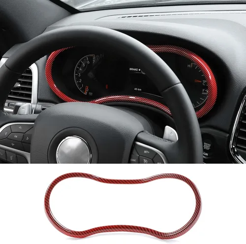 Vista 9 de Hoolcar Cubierta para volante de consola central, decoración de panel de salpicadero para Jeep Grand Cherokee 2014-2020, fibra de carbono