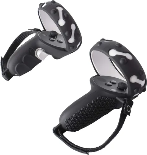 Vista 2 de NIUVR Funda de agarre para control táctil compatible con accesorios MetaOculus Quest 2 funda protectora antitiro con correa ajustable de nailon