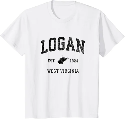 Vista 18 de Logan West Virginia WV - Camiseta deportiva clásica negra, Gris