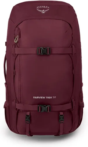 Vista 2 de Osprey Fairview Trek 50L Mochila de viaje para mujer, color rojo circón
