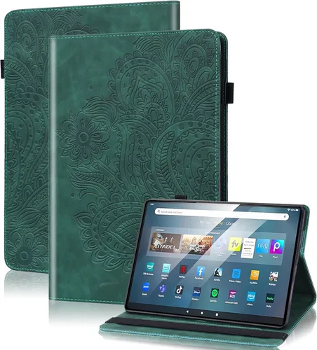Vista 8 de Funda para Fire HD 8 / Fire HD 8 Plus (12ª/10ª generación, 2024/2022/2020), funda de piel sintética a prueba de golpes con ranuras para tarjetas