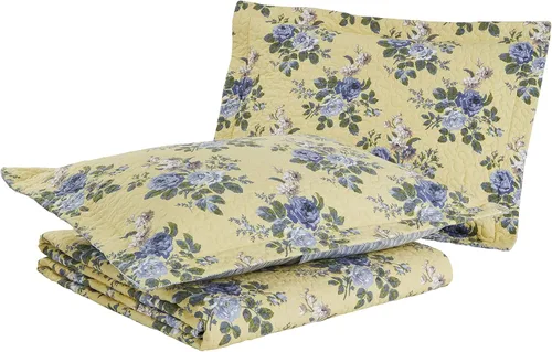 Vista 6 de Laura Ashley - Juego de edredón tamaño Queen, ropa de cama reversible de algodón con fundas a juego, decoración ligera del hogar para todas