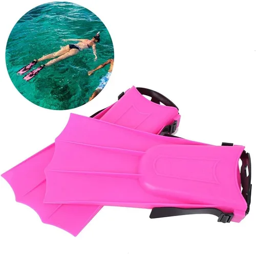 Vista 3 de Aletas para niños, aletas de natación para niños, aletas ligeras de polietileno para entrenamiento de natación, aletas cortas para natación