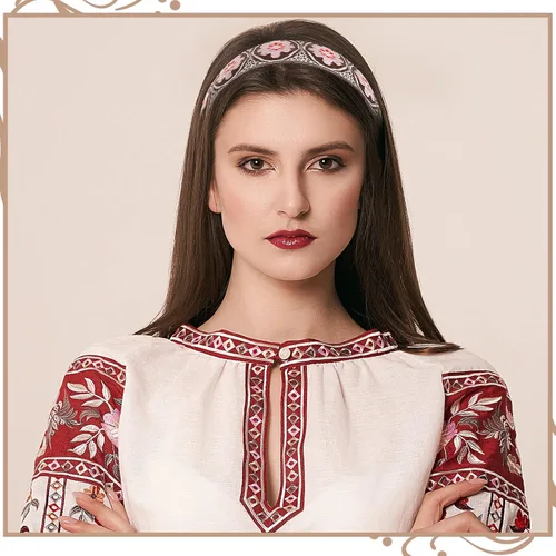 Vista 4 de Geosar Paquete de 9 diademas bordadas bohemias para mujer, bohemia, floral, hechas a mano, anchas, estilo étnico, estilo étnico, turbante