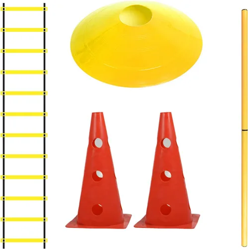 Vista 3 de Escalera de obstáculos Triángulo Marcador Cono Pad Disco Hurdle Multifuncional Set